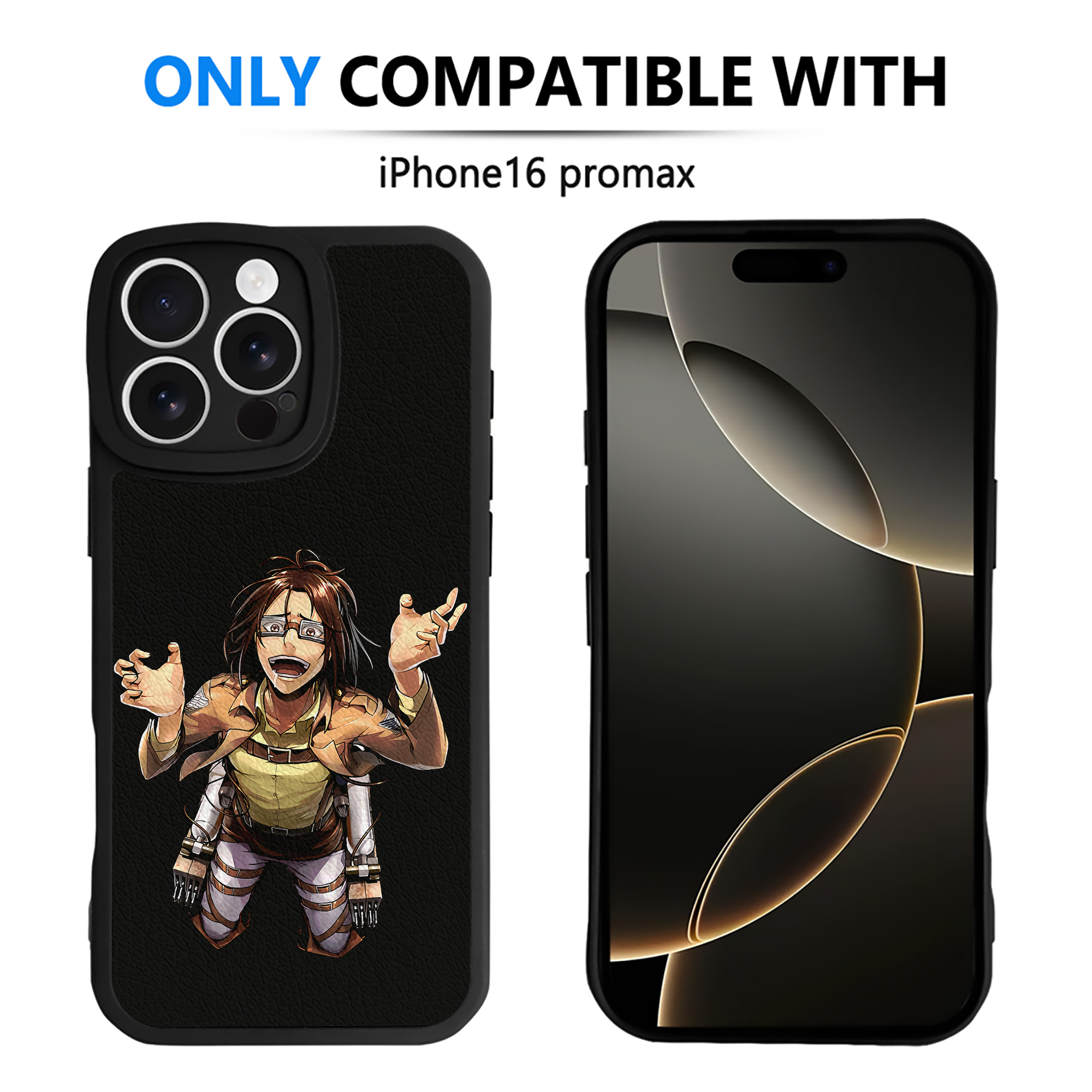 （画像用） 進撃の巨人 ハンジ·ゾエ Attack on Titan Hanji Zoe 【iPhone 16シリーズ対応】シリコンスマホケース（レザー調） 材質：シリコン